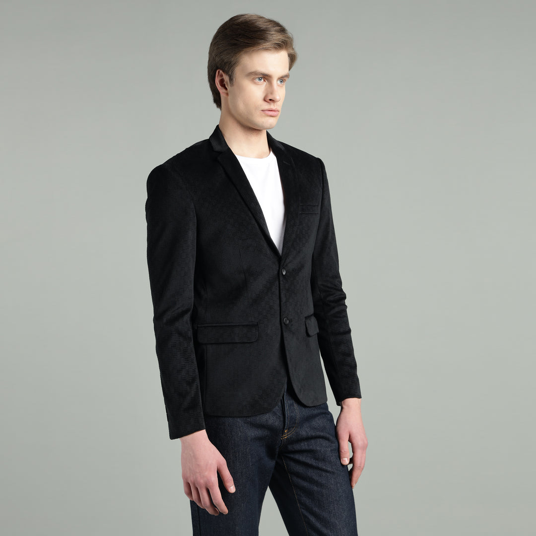 Men’s Jacquard Weave Texture Slim Fit Blazer