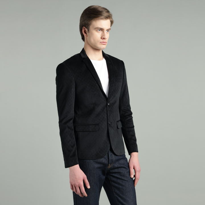 Men’s Jacquard Weave Texture Slim Fit Blazer