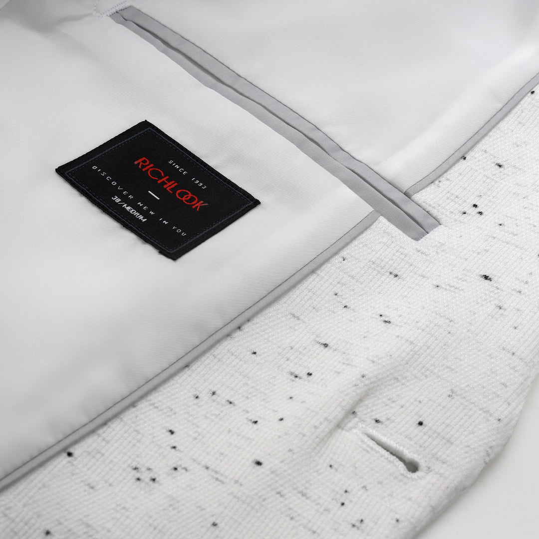 Men’s White Speckled Textured Blazer