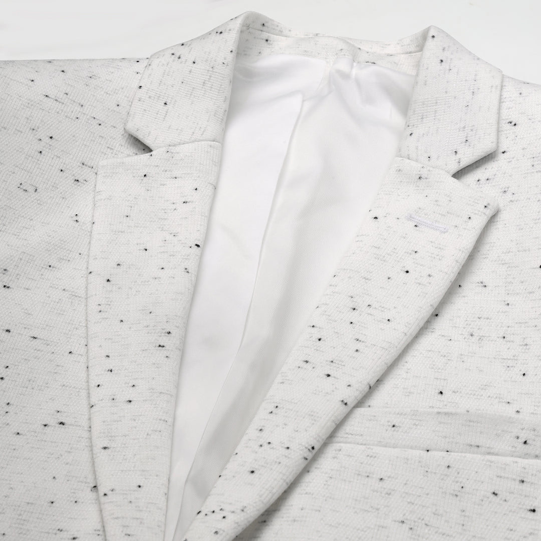 Men’s White Speckled Textured Blazer