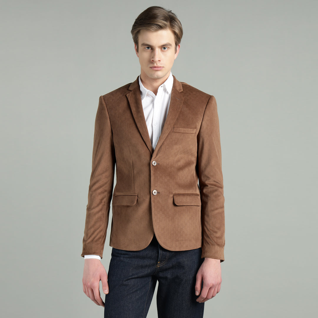 Men’s Jacquard Weave Texture Slim Fit Blazer
