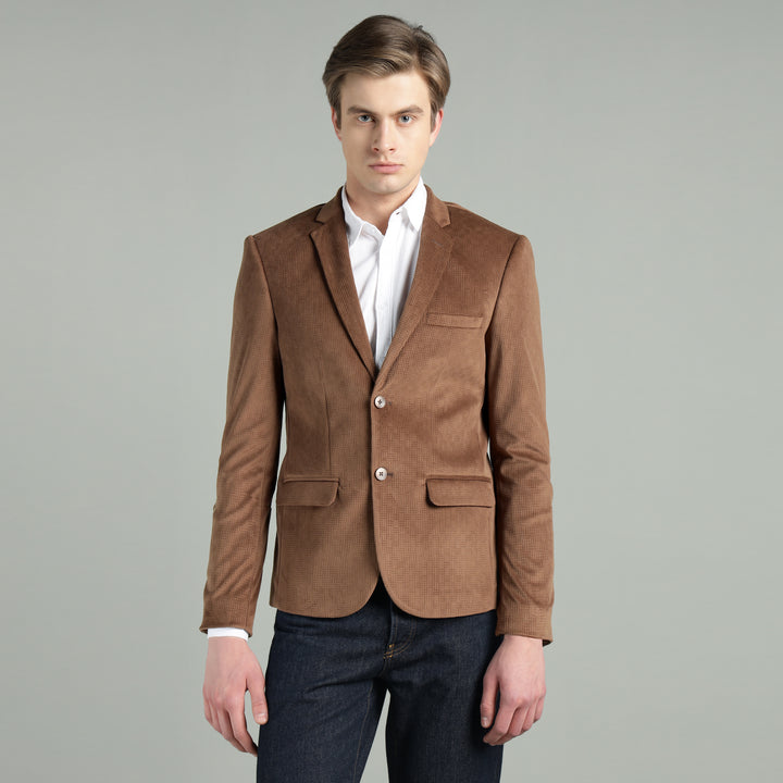 Men’s Jacquard Weave Texture Slim Fit Blazer