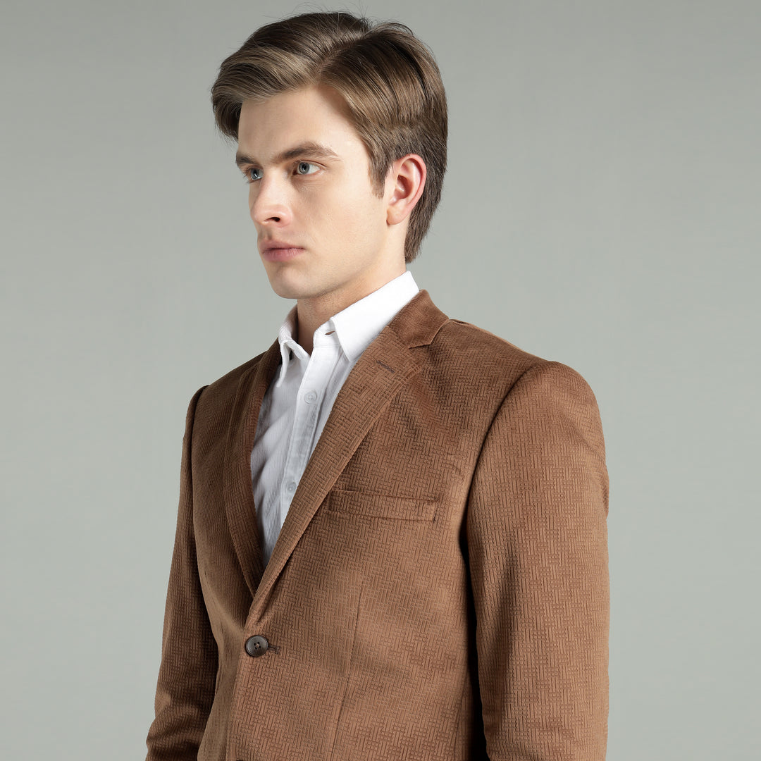 Men’s Jacquard Weave Texture Slim Fit Blazer