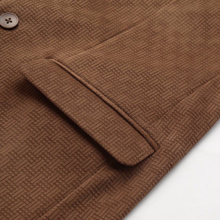 Men’s Jacquard Weave Texture Slim Fit Blazer