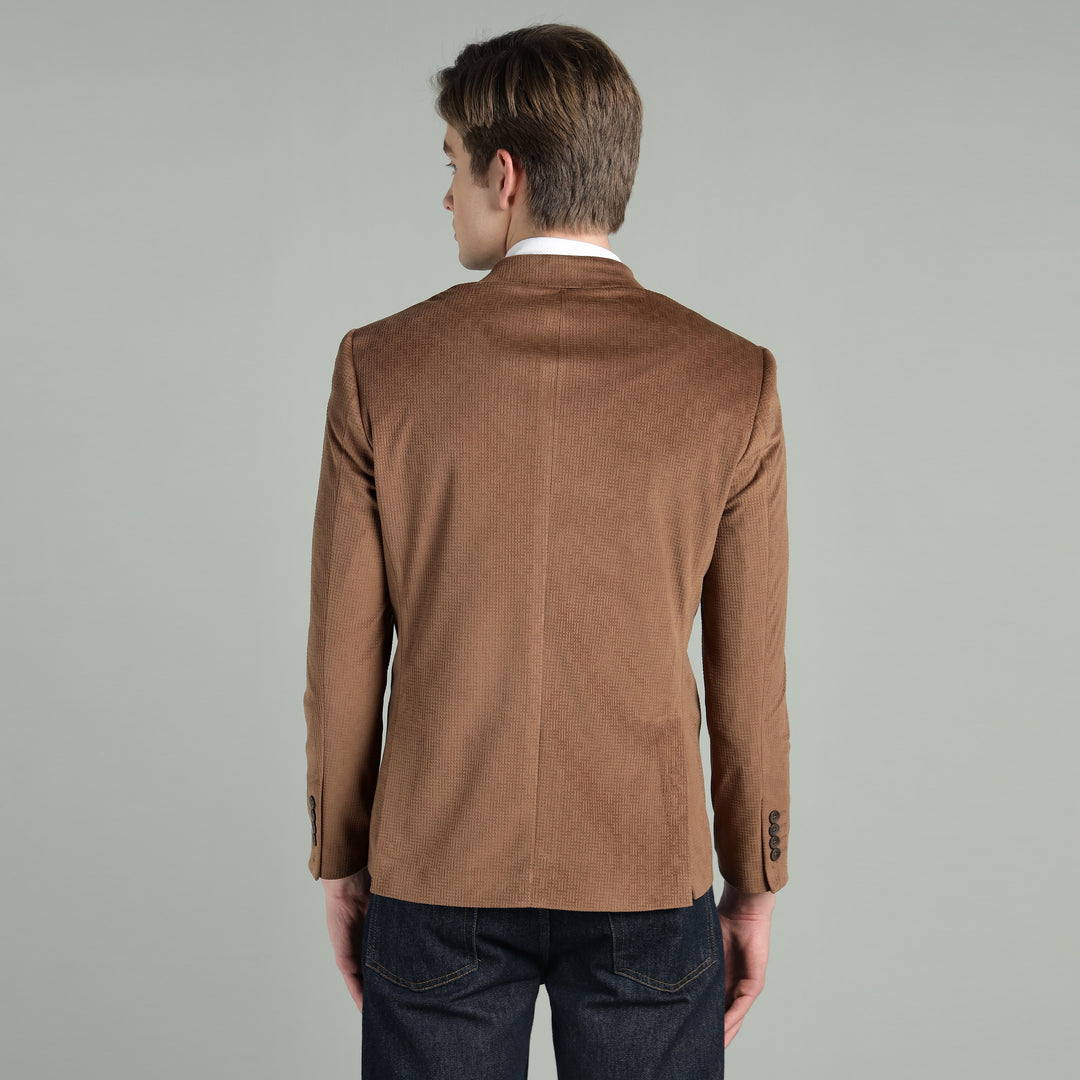 Men’s Jacquard Weave Texture Slim Fit Blazer