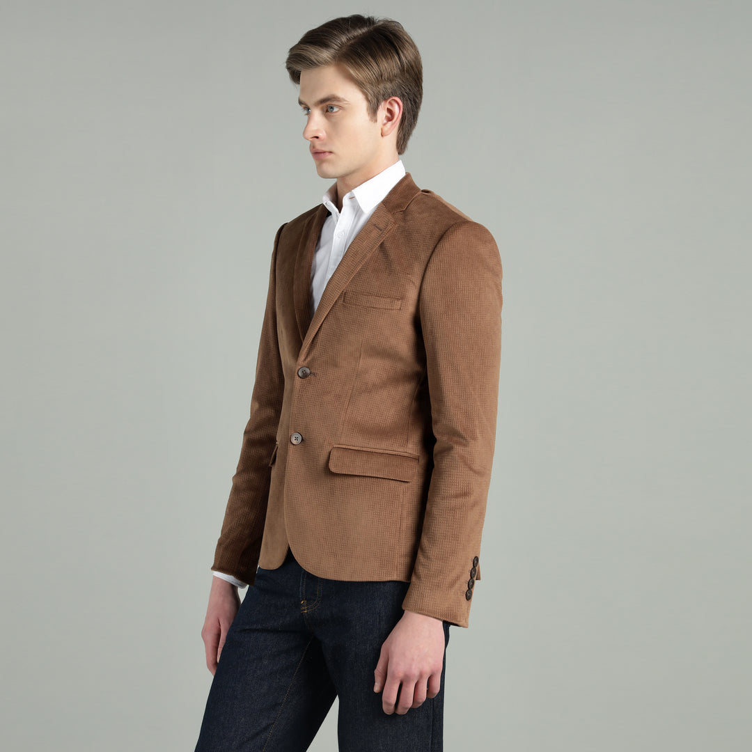 Men’s Jacquard Weave Texture Slim Fit Blazer