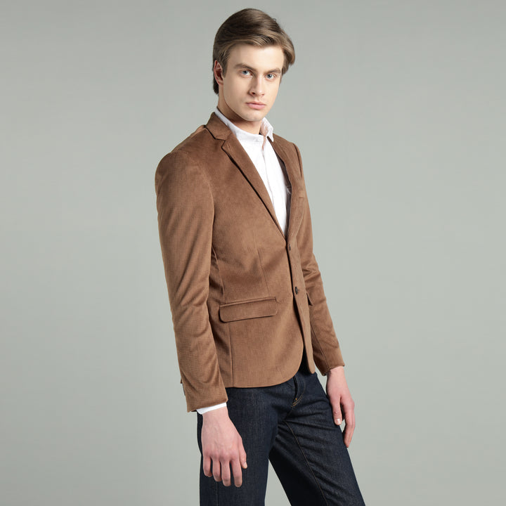Men’s Jacquard Weave Texture Slim Fit Blazer
