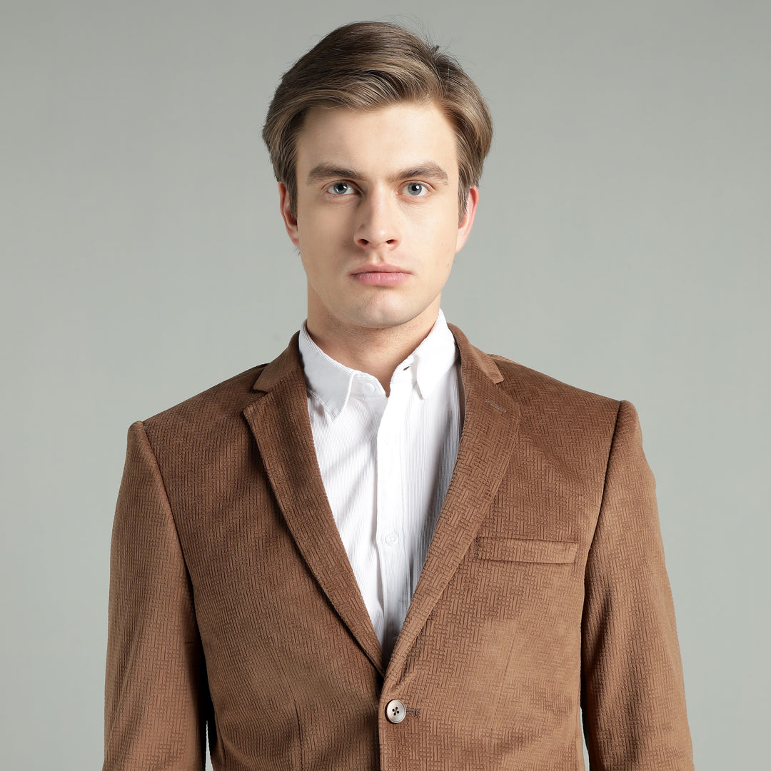 Men’s Jacquard Weave Texture Slim Fit Blazer