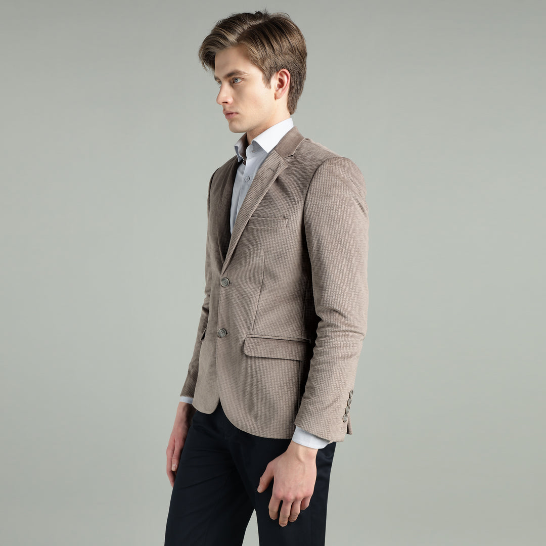 Men’s Jacquard Weave Texture Slim Fit Blazer