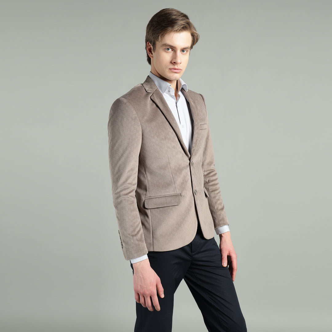 Men’s Jacquard Weave Texture Slim Fit Blazer