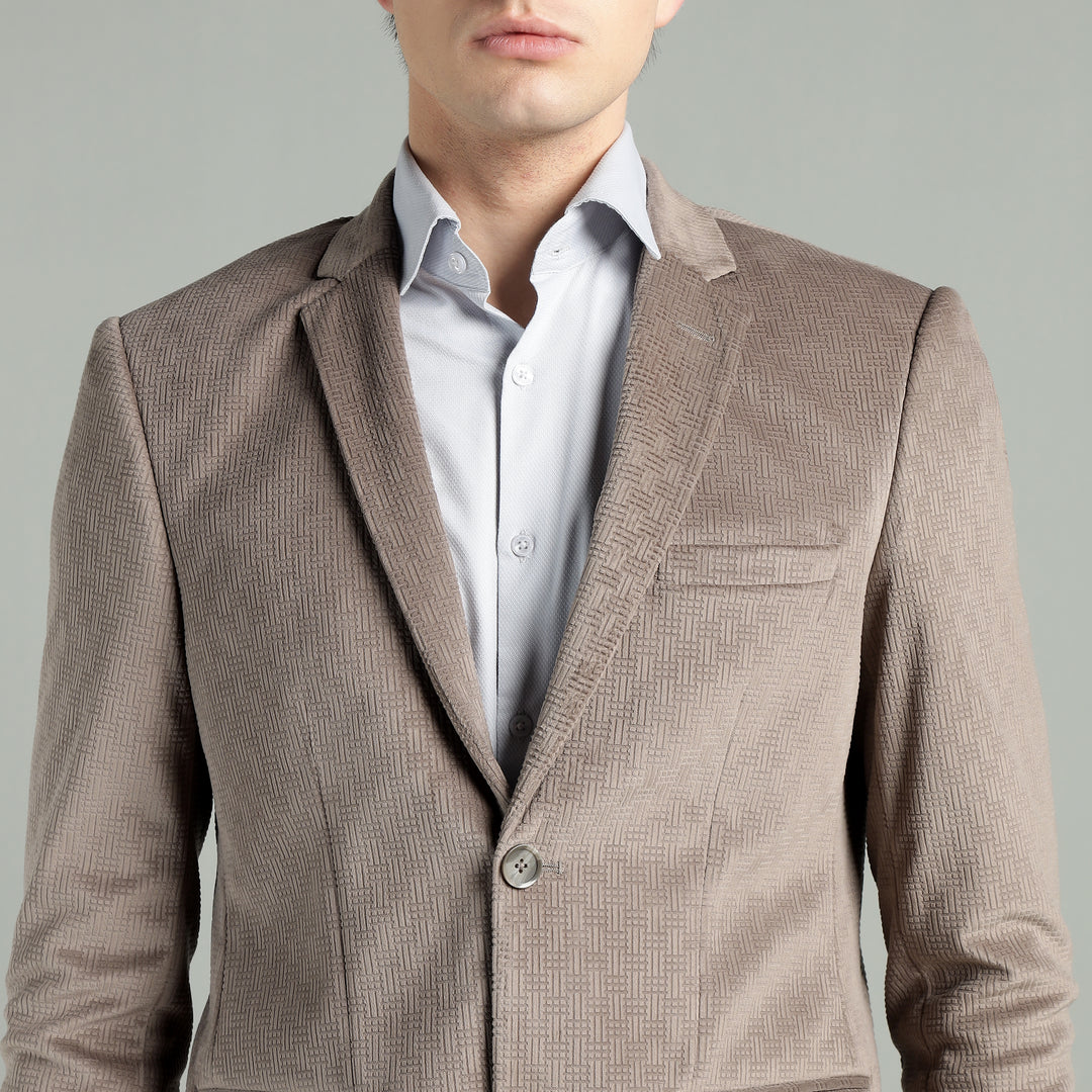 Men’s Jacquard Weave Texture Slim Fit Blazer