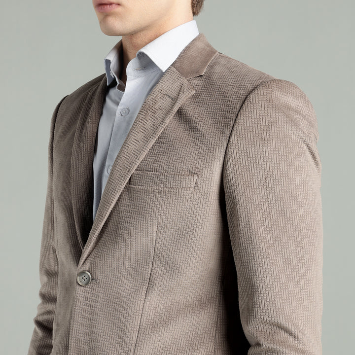 Men’s Jacquard Weave Texture Slim Fit Blazer