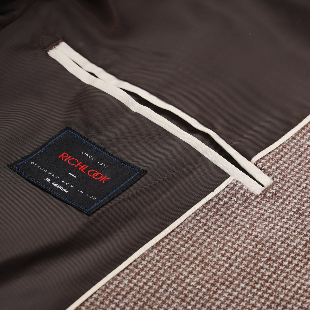 Men's Micro Houndstooth Wool-Texture Slim Fit Blazer