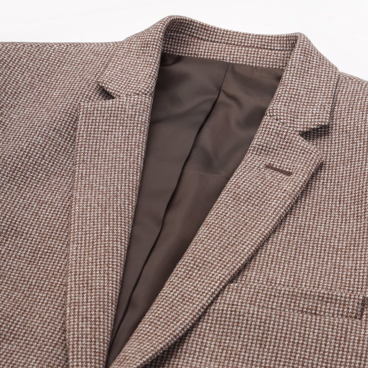 Men's Micro Houndstooth Wool-Texture Slim Fit Blazer