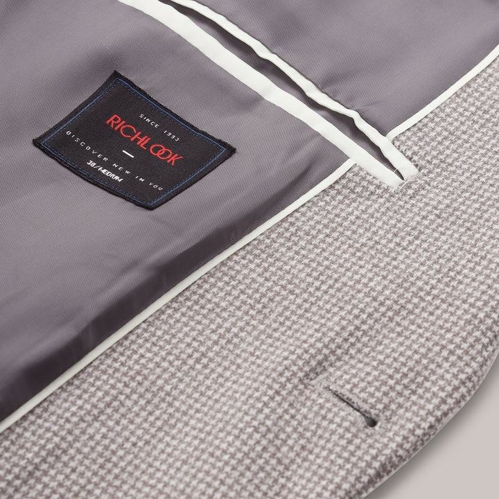 Men's Micro Houndstooth Wool-Texture Slim Fit Blazer