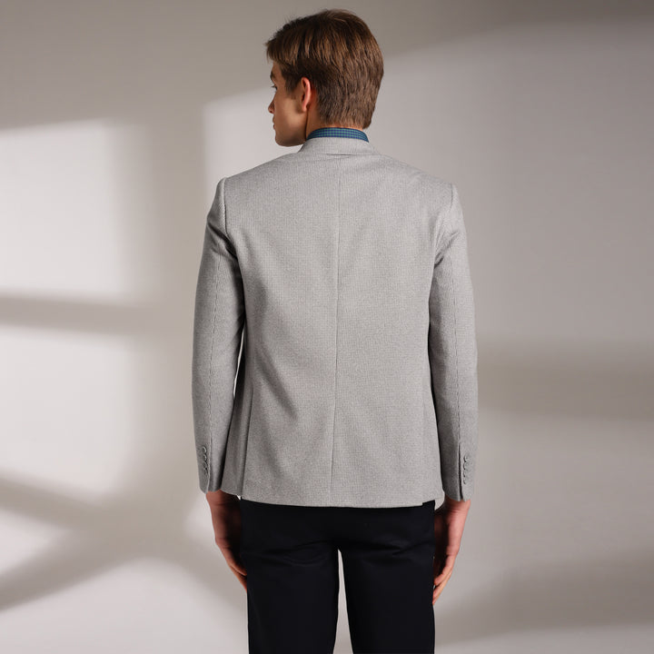 Men's Micro Houndstooth Wool-Texture Slim Fit Blazer