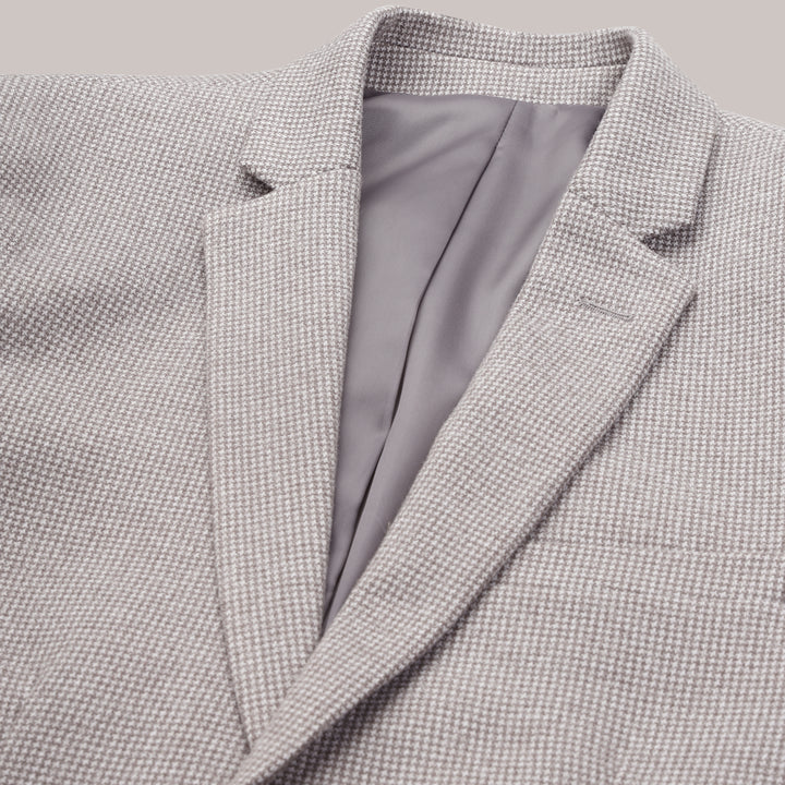 Men's Micro Houndstooth Wool-Texture Slim Fit Blazer