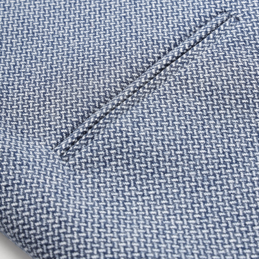 Men’s Classic Blue Textured Nehru Jacket