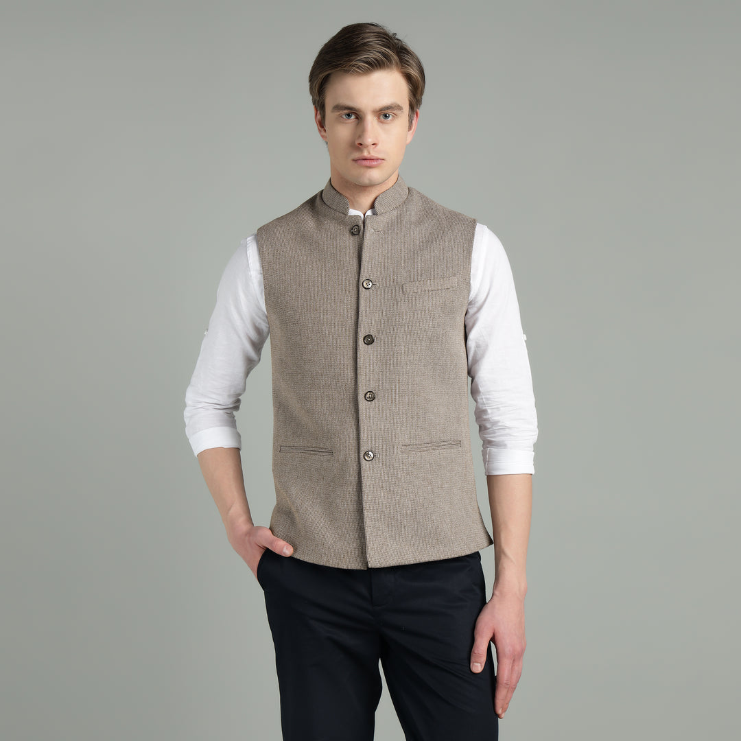 Men’s Textured Nehru Jacket