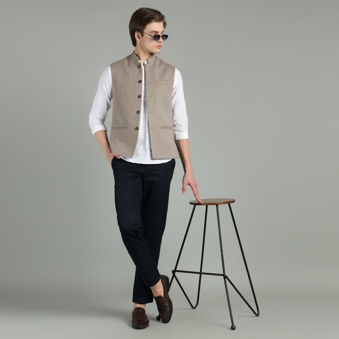 Men’s Textured Nehru Jacket