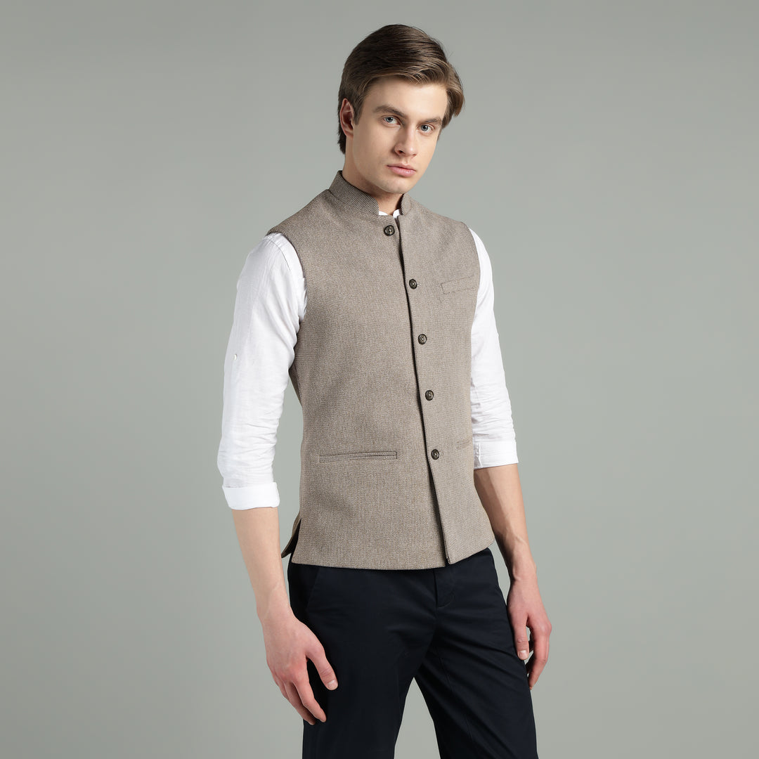 Men’s Textured Nehru Jacket