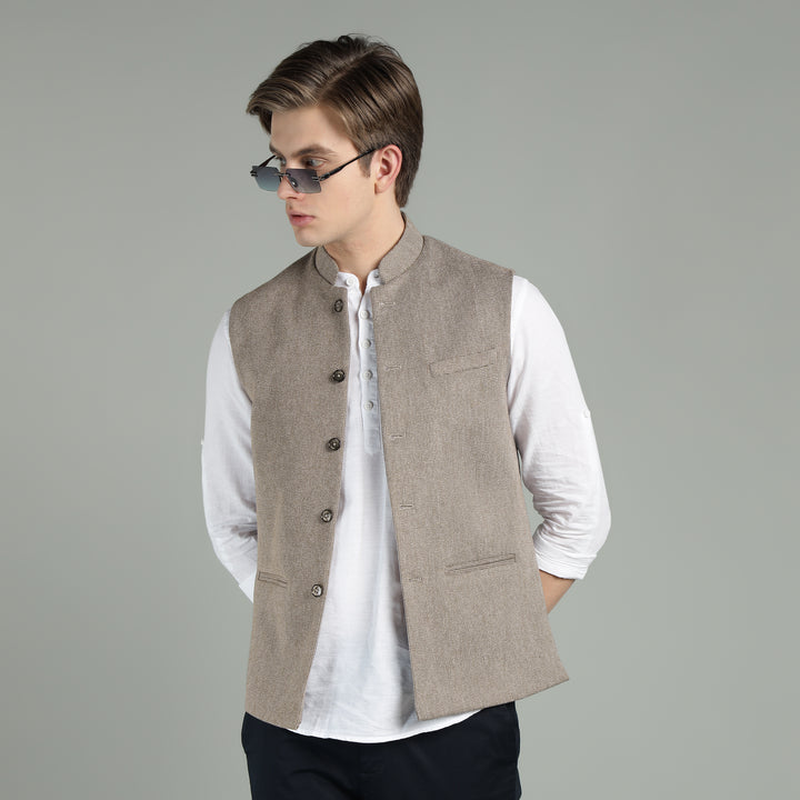 Men’s Textured Nehru Jacket