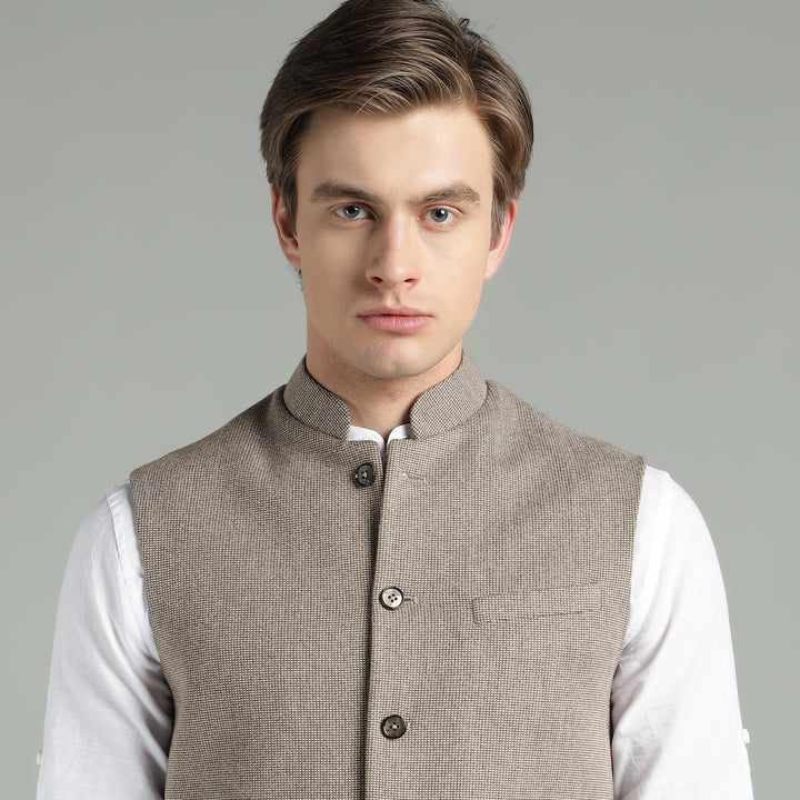 Men’s Textured Nehru Jacket