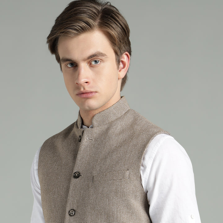 Men’s Textured Nehru Jacket