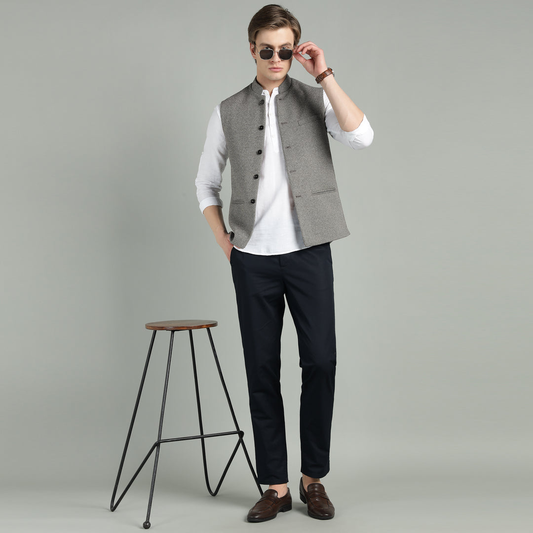 Men’s Textured Nehru Jacket