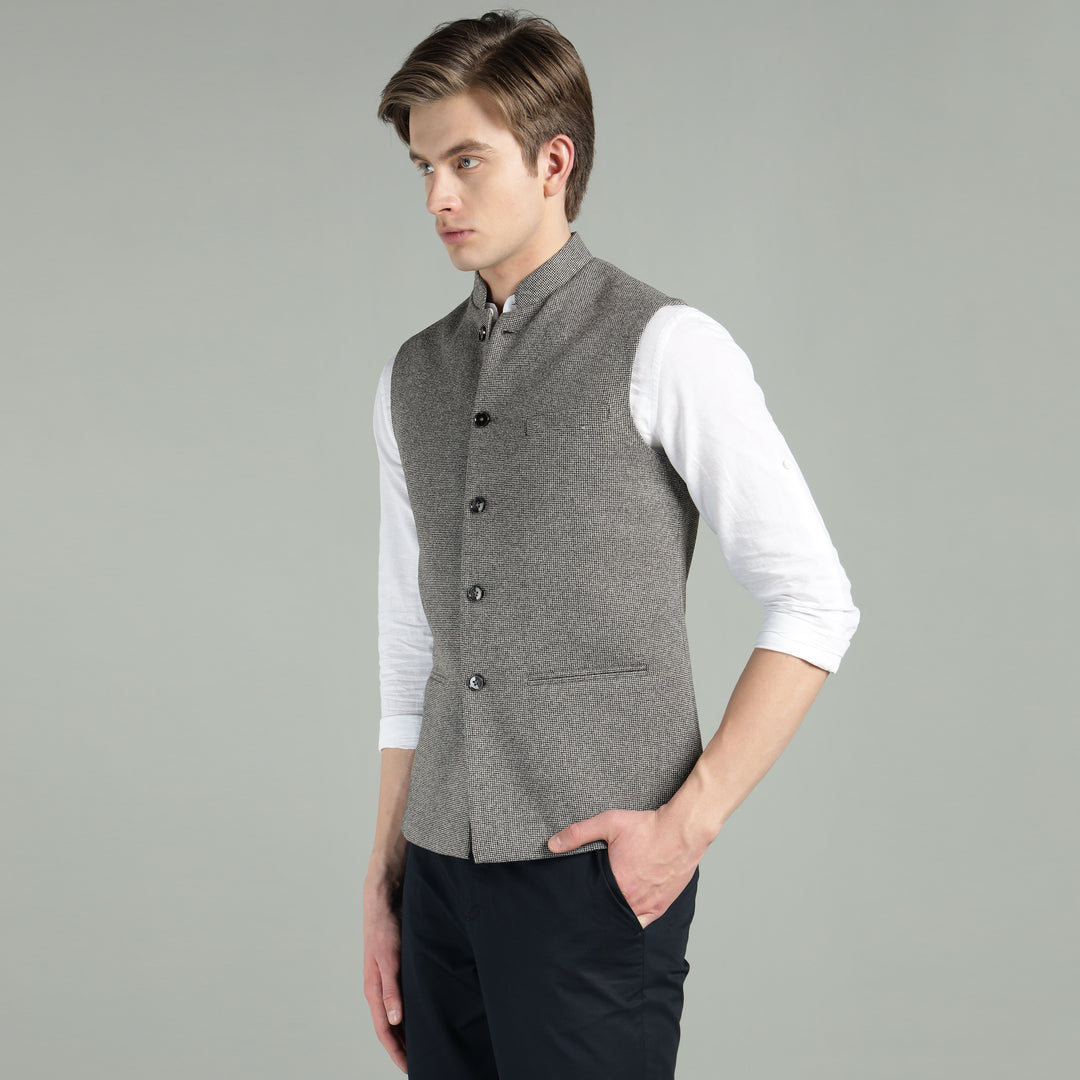 Men’s Textured Nehru Jacket