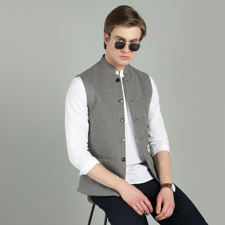 Men’s Textured Nehru Jacket