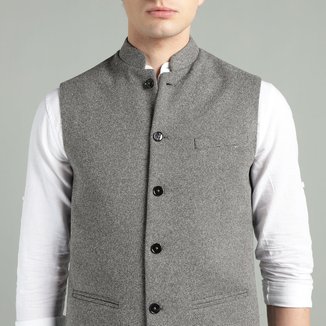 Men’s Textured Nehru Jacket