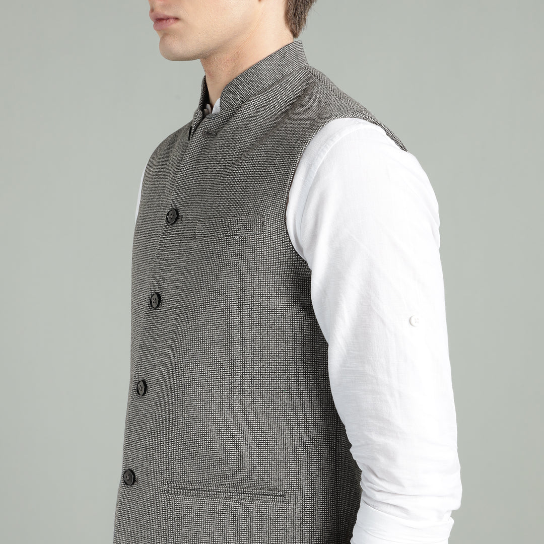 Men’s Textured Nehru Jacket