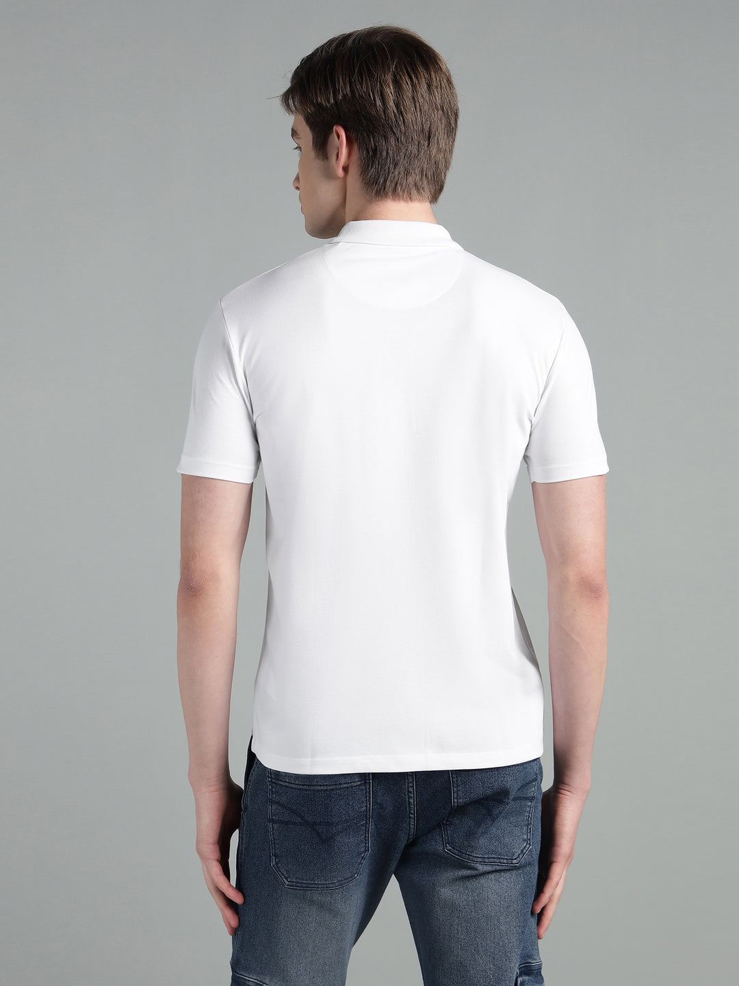 Men's Cotton Blend Zip-Neck Polo T-Shirt