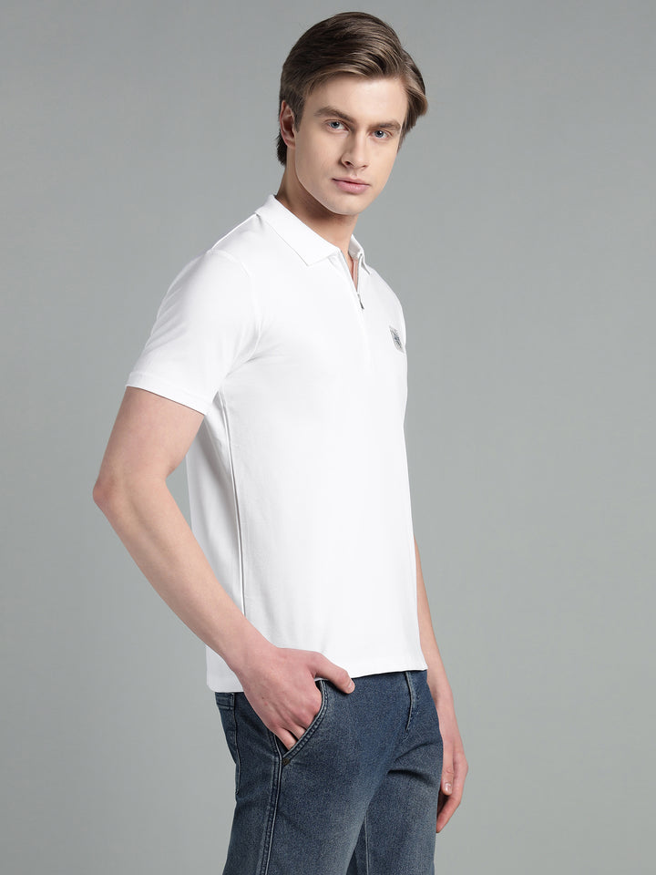 Men's Cotton Blend Zip-Neck Polo T-Shirt