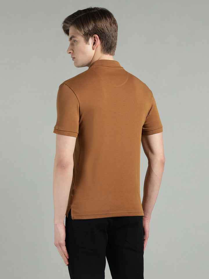 Men's Cotton Blend Zip-Neck Polo T-Shirt