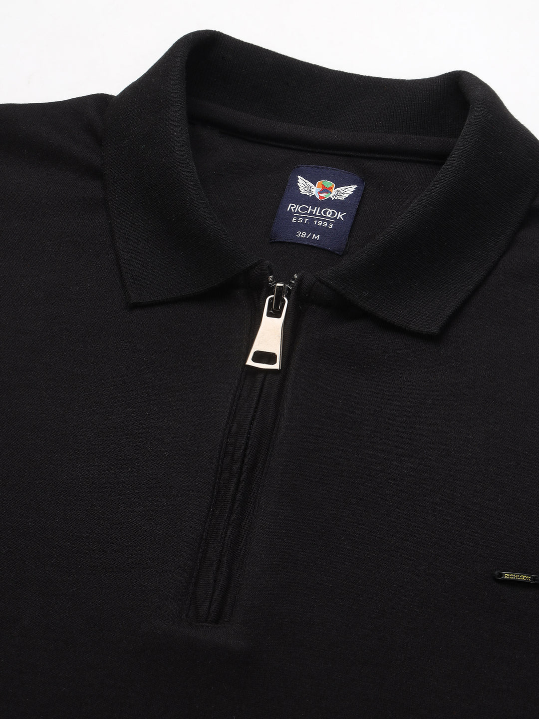 Men's Cotton Blend Zip-Neck Polo T-Shirt