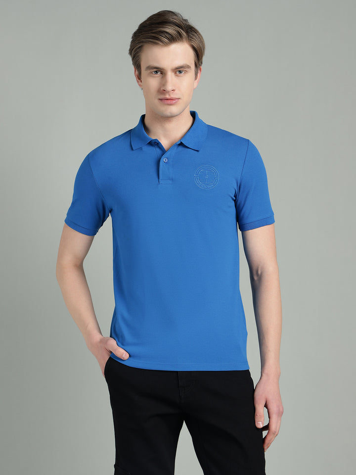 Men's Royal Blue Cotton Polo T-Shirt