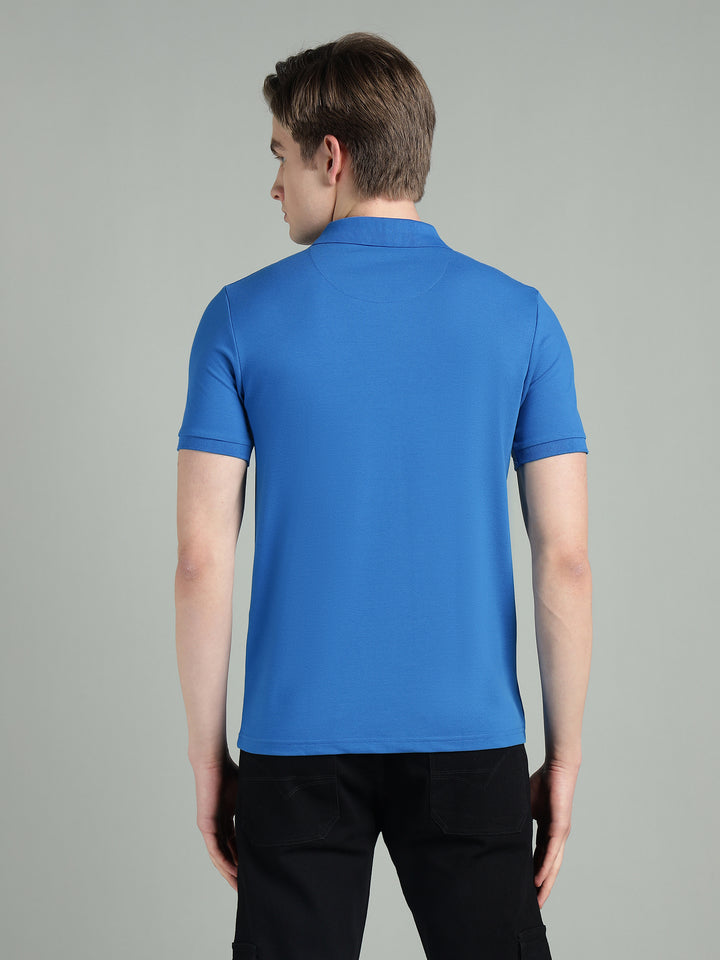 Men's Royal Blue Cotton Polo T-Shirt