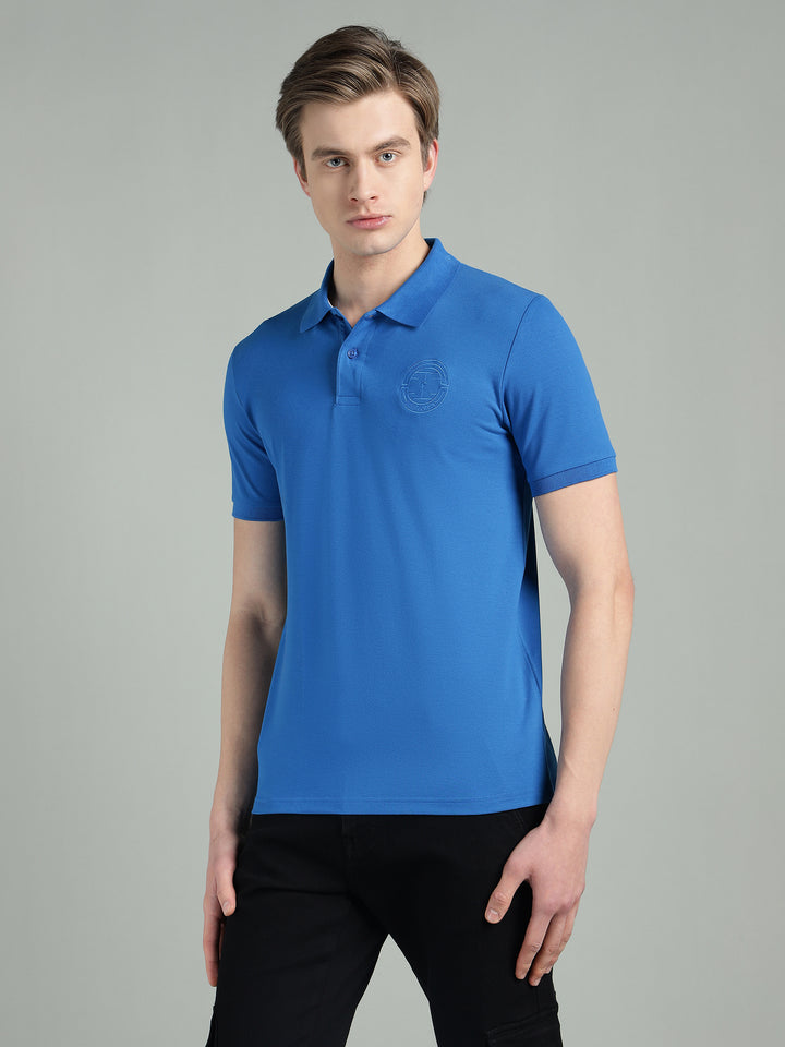 Men's Royal Blue Cotton Polo T-Shirt