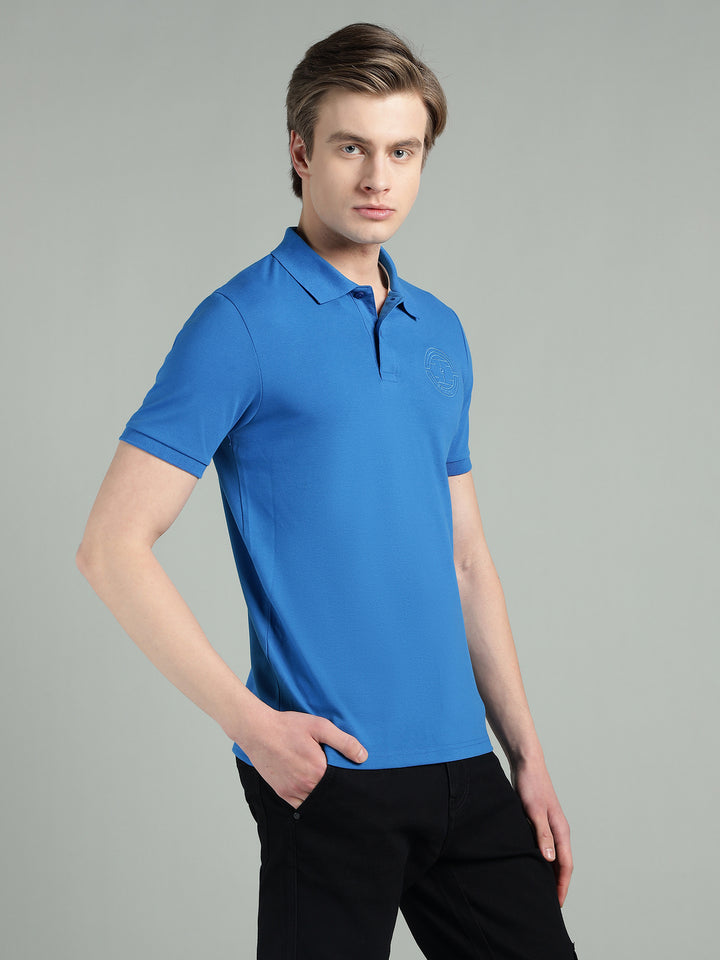 Men's Royal Blue Cotton Polo T-Shirt