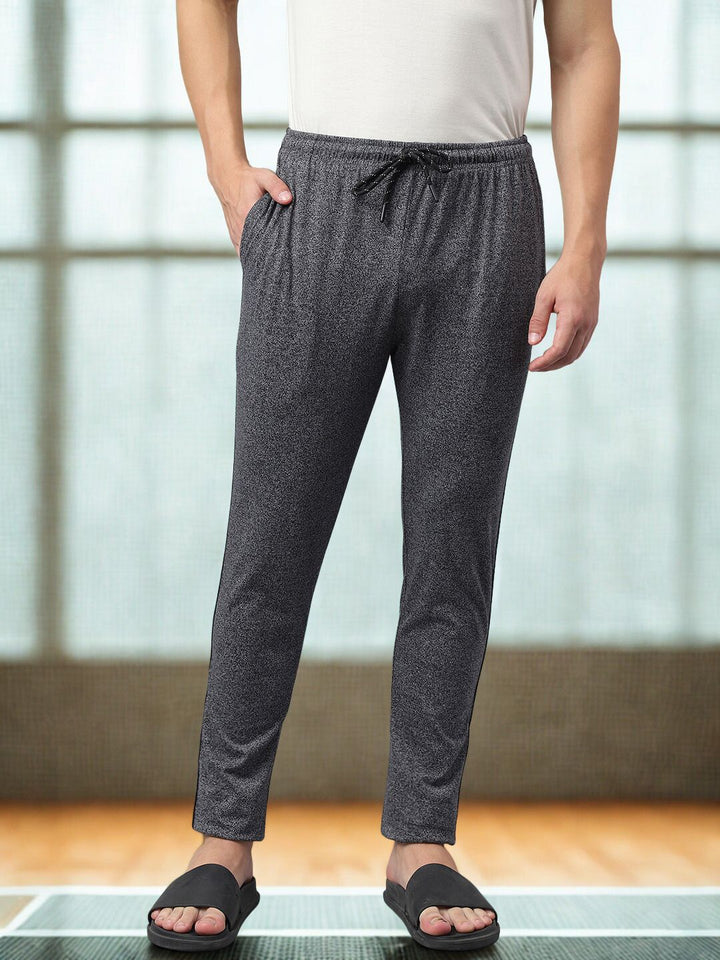 Men Grey Slim Fit Mid Rise Track Pant