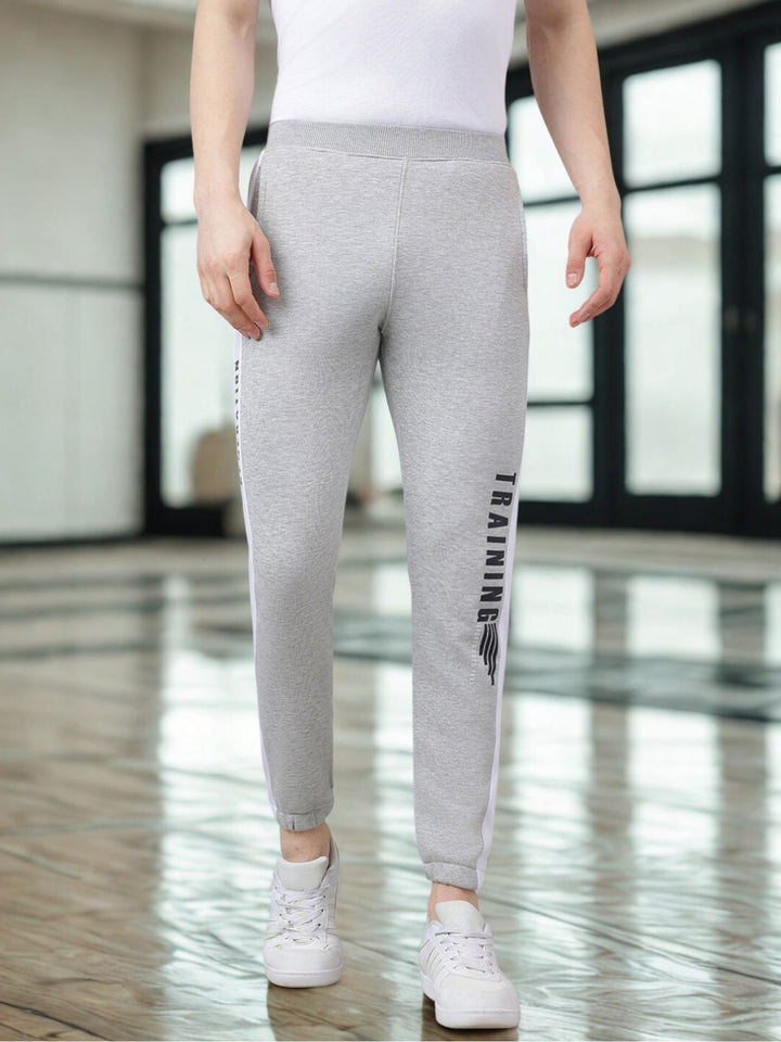 Men Light Grey Slim Fit Mid Rise Jogger
