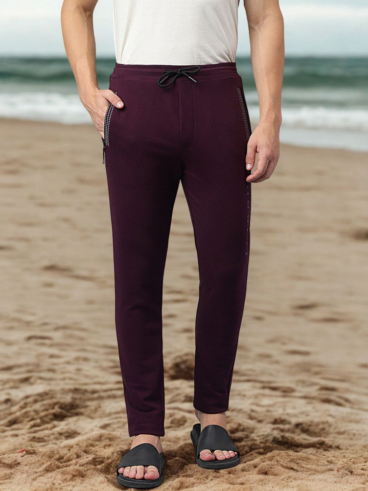 Men Maroon Regular Fit Track Pant
