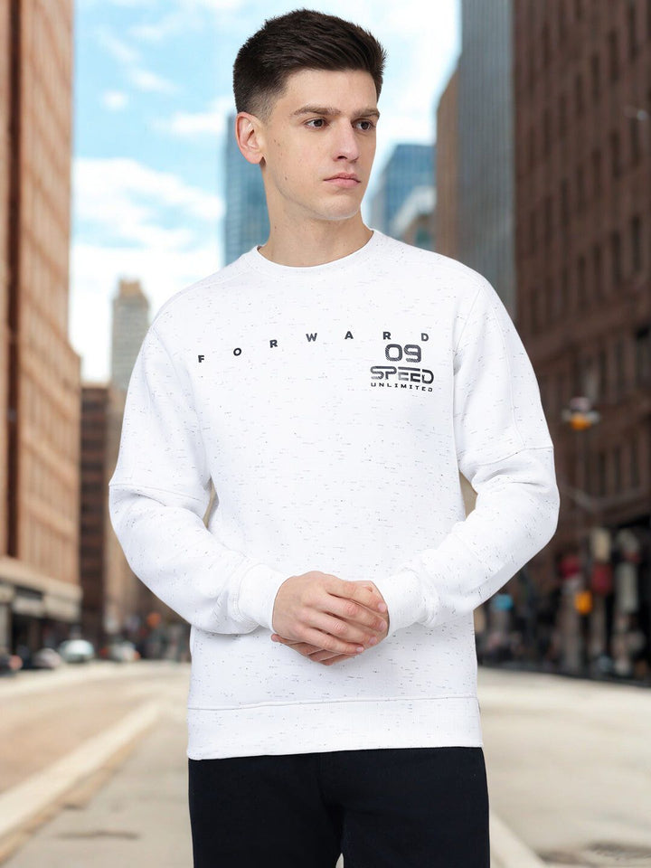 Men White Regular Fit Sweatshirt