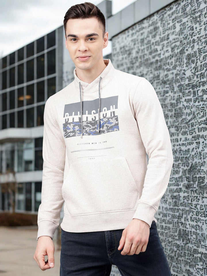 Men Off White Regular Fit Sweatshirt