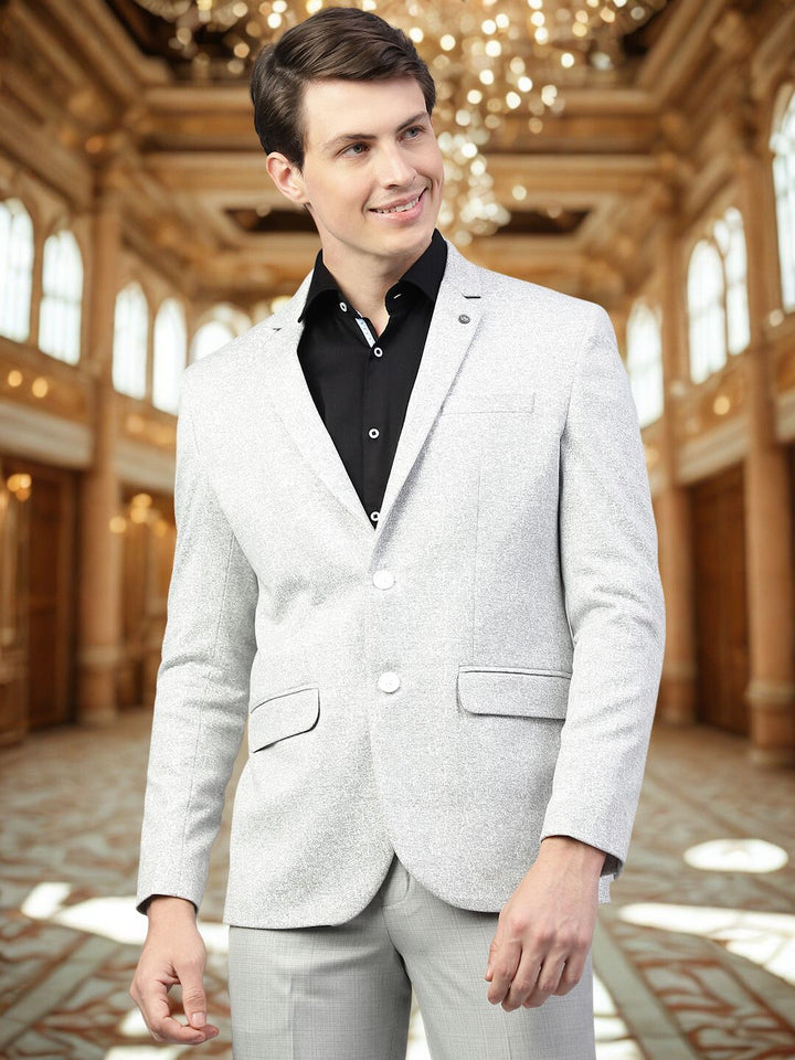 Men Grey Regular Fit Casual Blazer