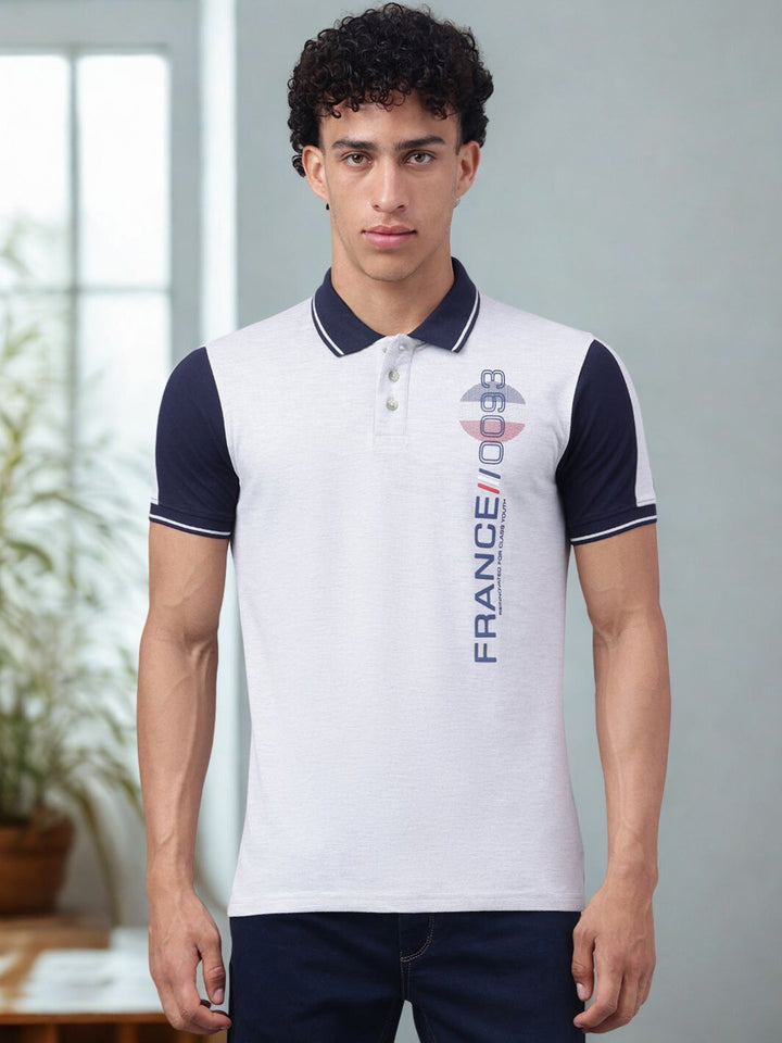 Men White Regular Fit Polo T-Shirt