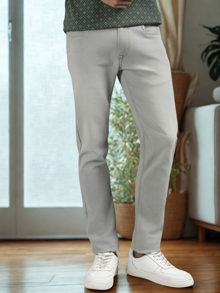Men Grey Slim Fit Mid Rise Jeans