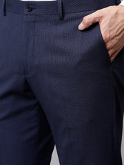 Men Blue 2 Piece Solid Formal Suit